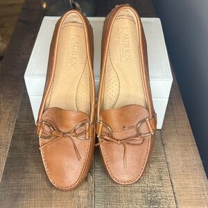 Lauren Ralph Lauren Women's Tan Leather Bow Loafers